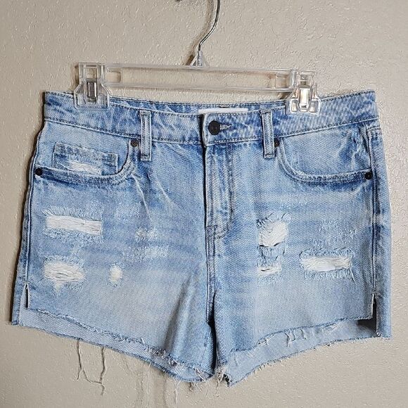 Hidden Medium Distressed Light Blue Denim Shorts High Rise - Picture 1 of 8